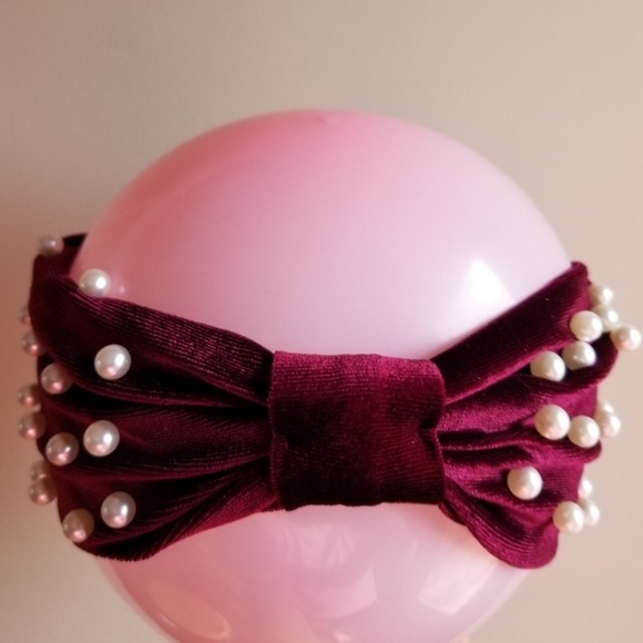 Women's Velvet headwrap hair band burgundy nwt - Picture 4 of 4